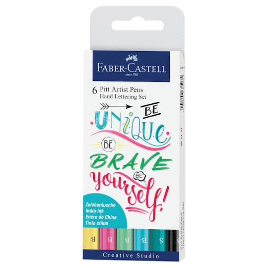 Faber-Castell&#xAE; PITT&#xAE; 6 Color Artist Pens Hand Lettering Wallet Set I